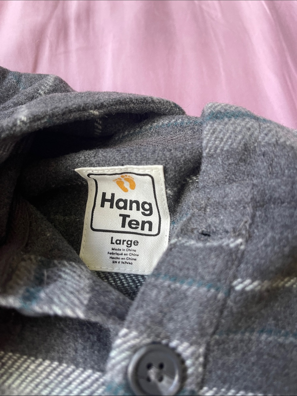 Hang Ten Gray Plaid Button-Up Shirt - Picture 3 of 4